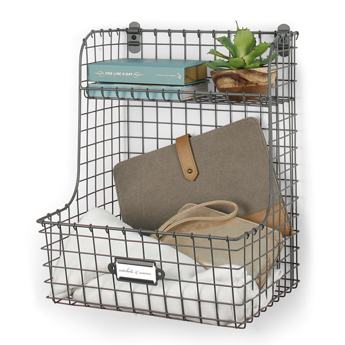 Gracie Oaks Joelle Metal Wall Organizer with Wall Baskets & Reviews